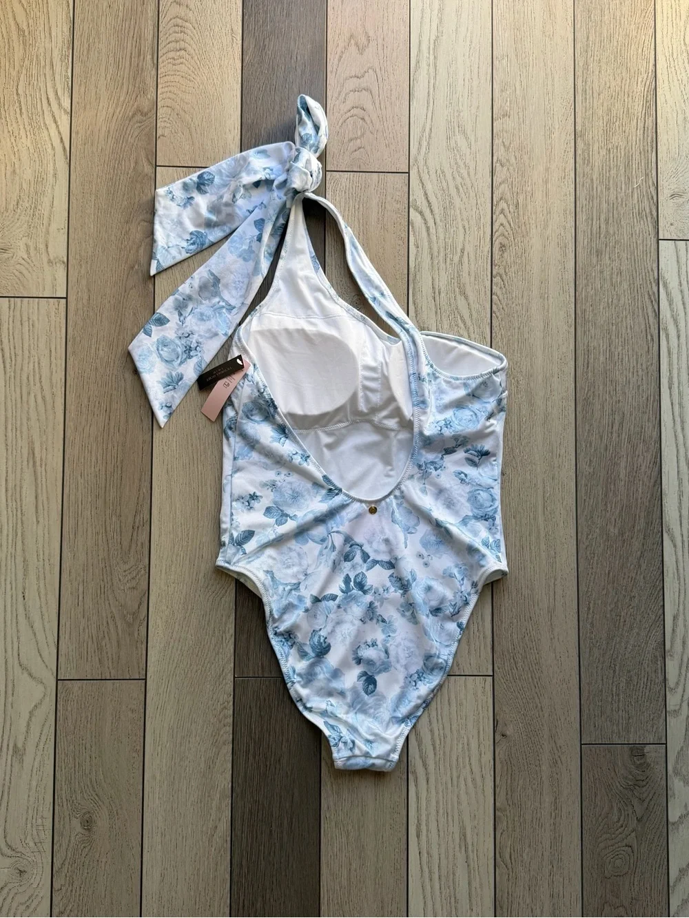 Victoria's Secret NWT One-Shoulder Light Blue Floral Swimsuit size M